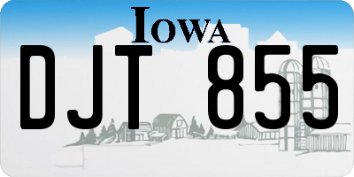 IA license plate DJT855