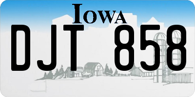 IA license plate DJT858
