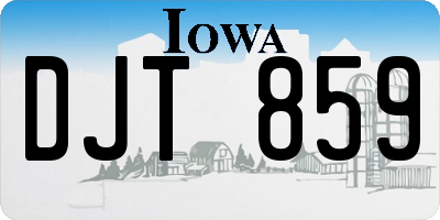 IA license plate DJT859