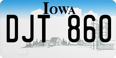 IA license plate DJT860