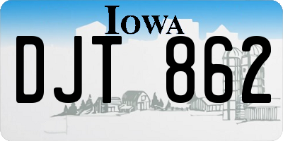 IA license plate DJT862