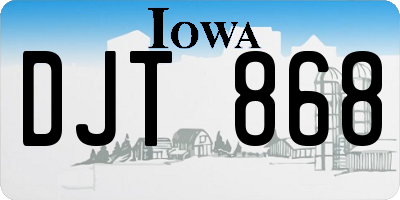 IA license plate DJT868