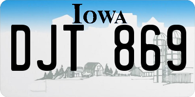 IA license plate DJT869
