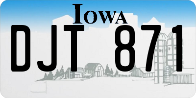 IA license plate DJT871
