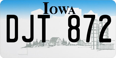 IA license plate DJT872