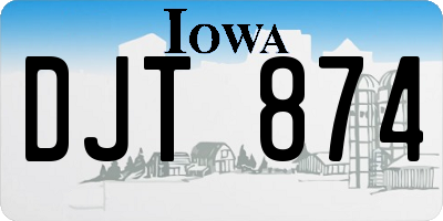 IA license plate DJT874