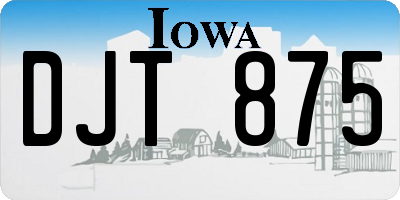 IA license plate DJT875