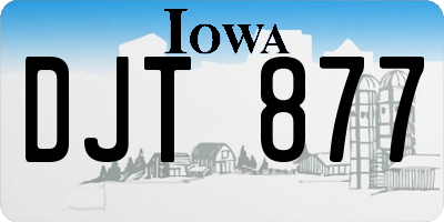 IA license plate DJT877
