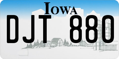 IA license plate DJT880