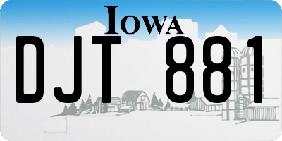 IA license plate DJT881