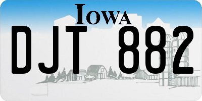 IA license plate DJT882