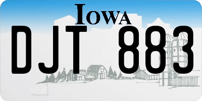 IA license plate DJT883