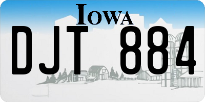 IA license plate DJT884