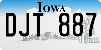 IA license plate DJT887