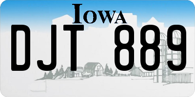 IA license plate DJT889