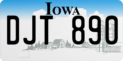 IA license plate DJT890