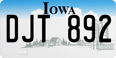 IA license plate DJT892
