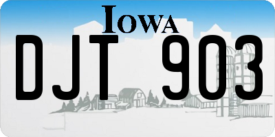 IA license plate DJT903