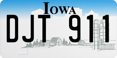 IA license plate DJT911