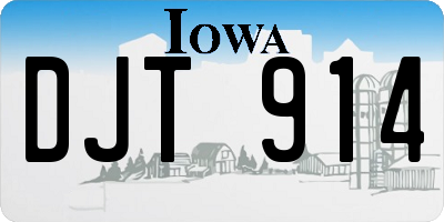 IA license plate DJT914