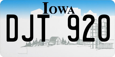 IA license plate DJT920