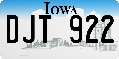 IA license plate DJT922