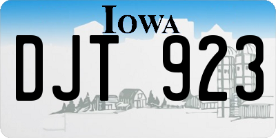 IA license plate DJT923