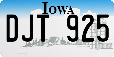 IA license plate DJT925