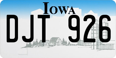 IA license plate DJT926