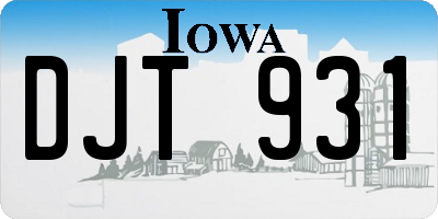 IA license plate DJT931