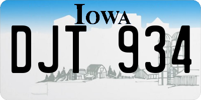 IA license plate DJT934