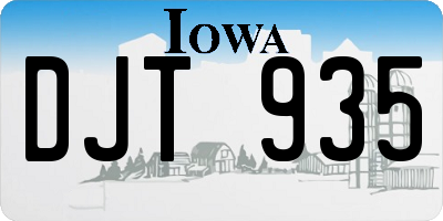 IA license plate DJT935