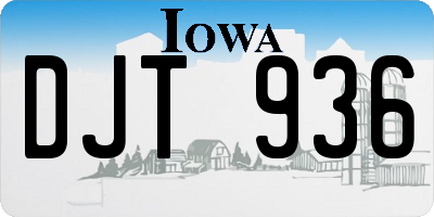 IA license plate DJT936