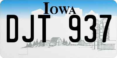 IA license plate DJT937