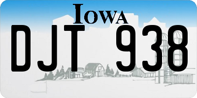 IA license plate DJT938