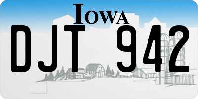 IA license plate DJT942