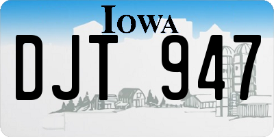 IA license plate DJT947
