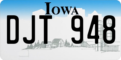 IA license plate DJT948