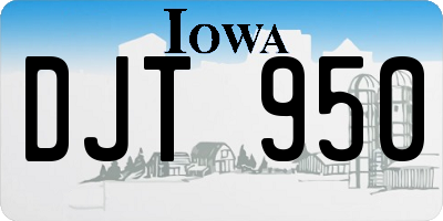 IA license plate DJT950