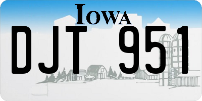 IA license plate DJT951