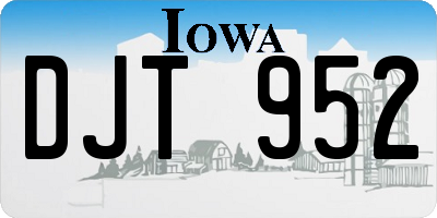 IA license plate DJT952