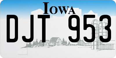 IA license plate DJT953