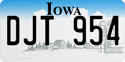 IA license plate DJT954