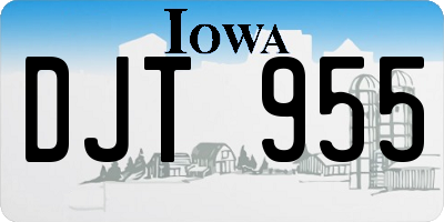 IA license plate DJT955