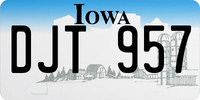 IA license plate DJT957
