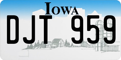 IA license plate DJT959