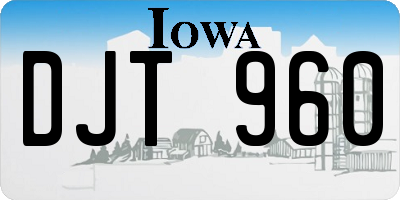 IA license plate DJT960