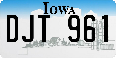 IA license plate DJT961