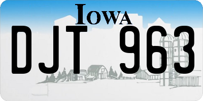 IA license plate DJT963