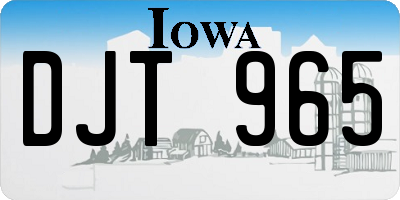 IA license plate DJT965